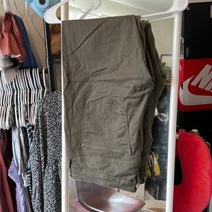 Army green skinny jeans